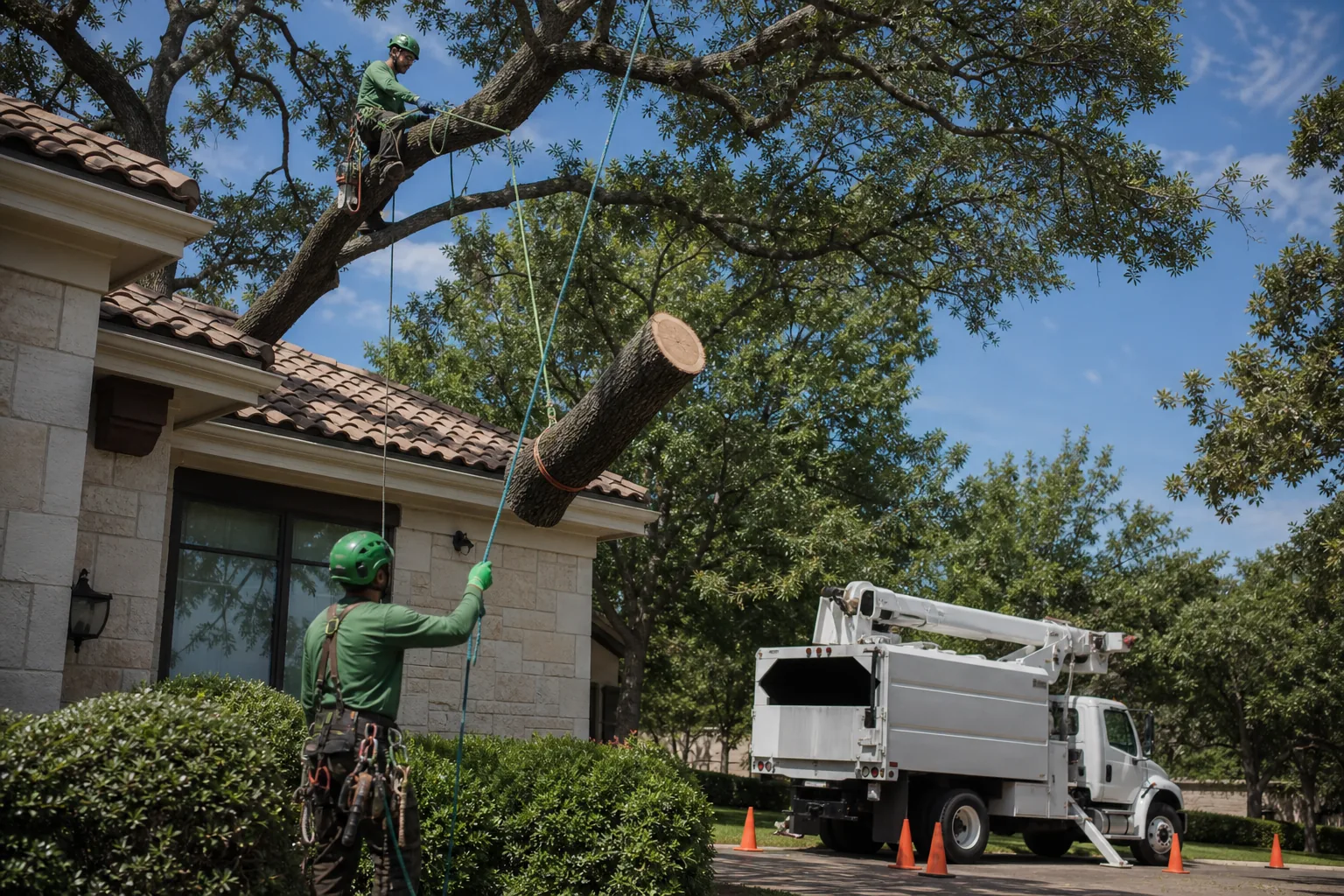 Challenging tree removal work affecting tree service cost